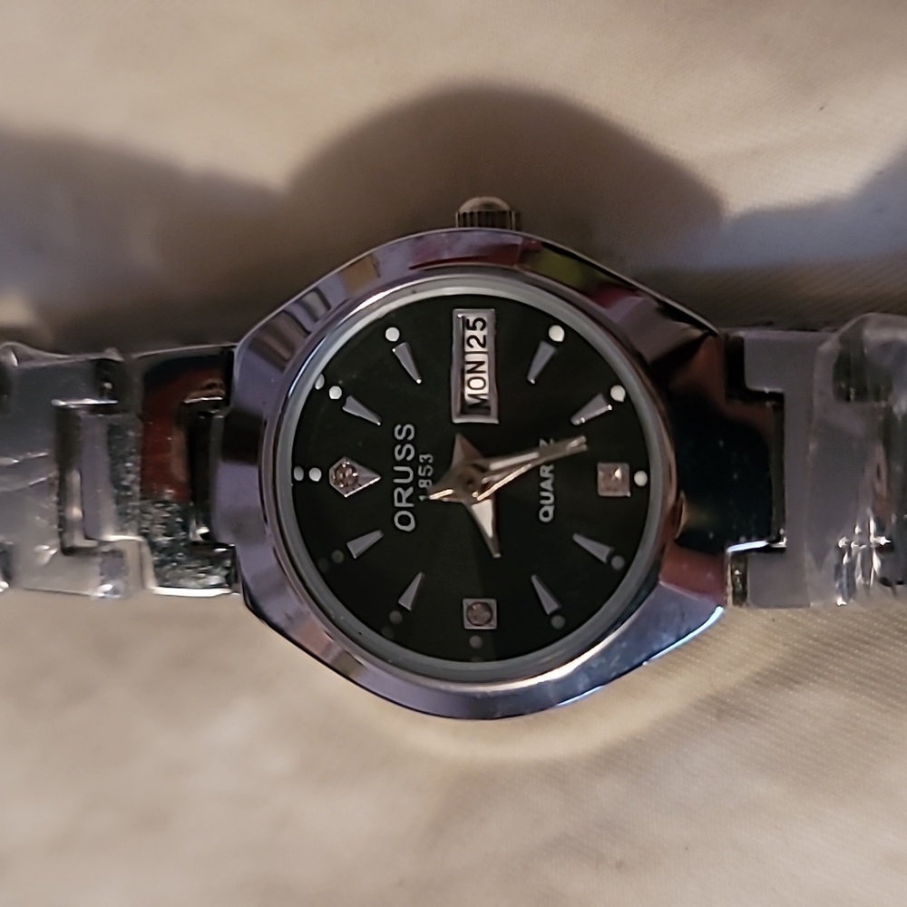Brand New ORUSS 1853 Women's 24mm Quartz Day/Date‎ Silvertone Watch